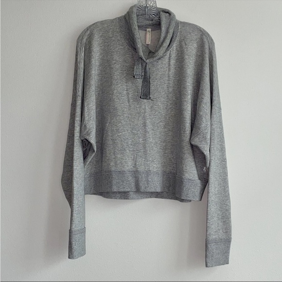 Free People Tops - Free People Heather Gray Cowl Neck Sweatshirt
